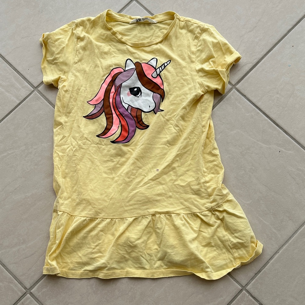 Sunny Yellow Unicorn Dress for Kids